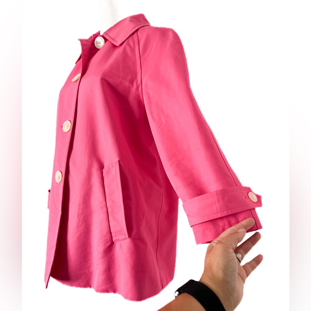 Ralph Lauren Barbie Pink Cropped Sleeve Bell Shaped Rain Coat